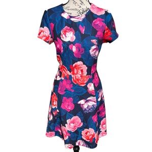 Eliza J Floral Navy Dress